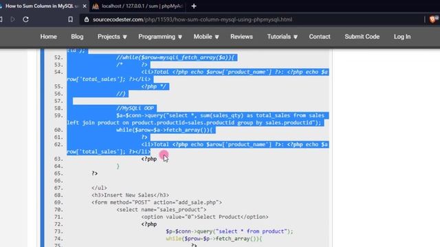 How to Sum Column in MySQL using PHP Tutorial Demo смотреть онлайн
