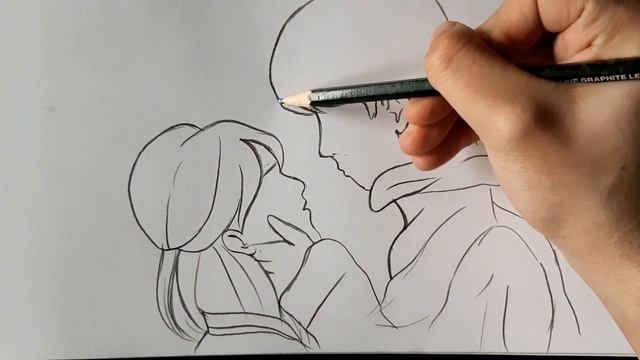 Couple drawing easy || Pencil sketch of a loving couple - easy step by step drawing смотреть онлайн