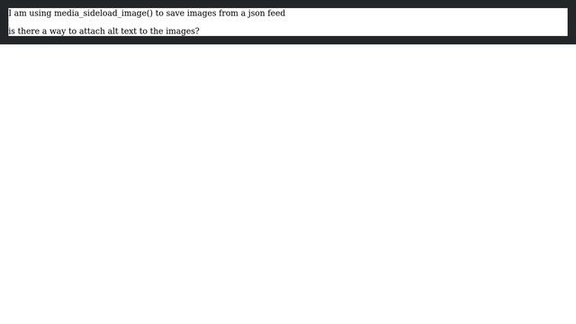 Wordpress: add alt text to images loaded from json with media_sideload_image смотреть онлайн