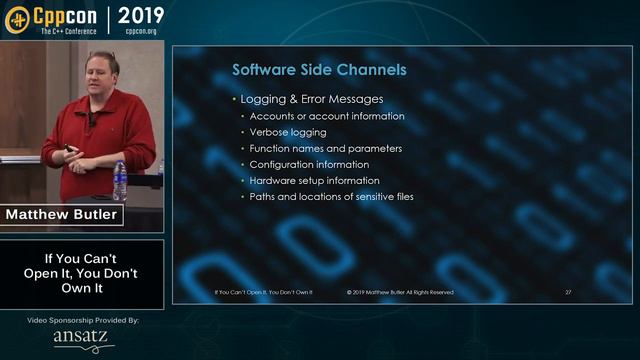 CppCon 2019: Matthew Butler “If You Can't Open It, You Don't Own It” смотреть онлайн
