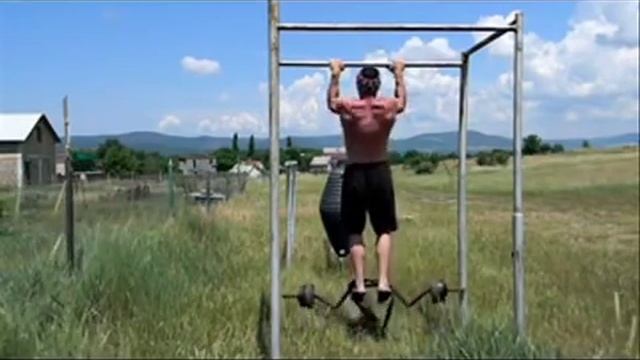 Подтягивание со штангой 60 кг на 10 раз разминочка) смотреть онлайн