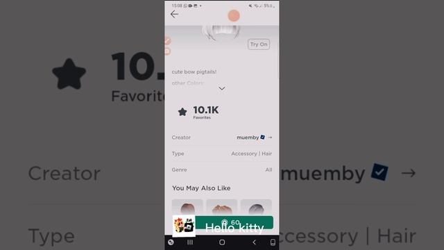 Трата 180 робуксов скин Hello kitty ♡ смотреть онлайн