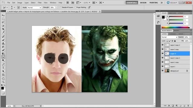 Ensinado a fazer=mascara do coringa no Photoshop CS5 смотреть онлайн