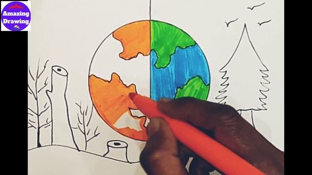 world environment day drawing | save tree save earth drawing | save environment drawing | save eart смотреть онлайн