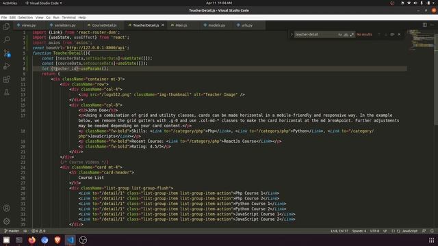Django ReactJs LMS #44||Teacher detail page with course list||Django ReactJs||Django Rest Framework смотреть онлайн