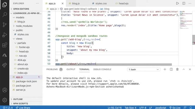 NodeJS mongoose - Saving Data in MongoDB - NodeJS tutorial смотреть онлайн