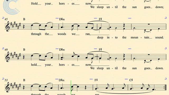Cornet - Mountain Sound - Of Monsters and Men - Sheet Music, Chords, and Vocals смотреть онлайн