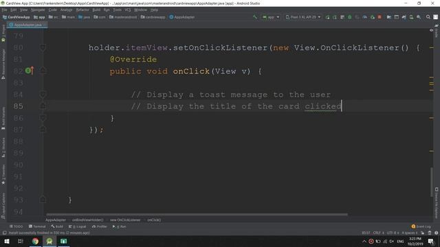 How to add click listener to Cardview | Android Tutorial #37 смотреть онлайн