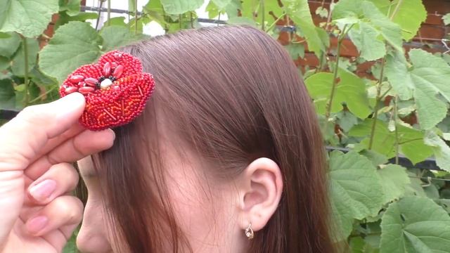 Вышитые броши заколки из бисера и камней. смотреть онлайн