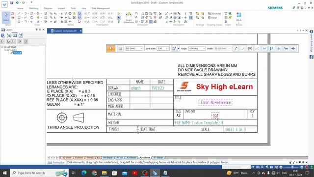 solid edge drafting tutorial | Create custom solid edge 2d draft template - Custom Title block смотреть онлайн