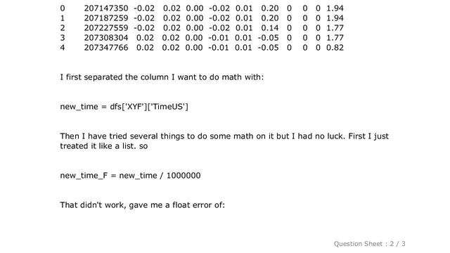 Pandas : Python TypeError: cannot convert the series to class 'int' when trying to do math on dataf смотреть онлайн