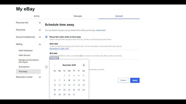 ebay Step by Step : How To Use The ebay "Time Away" Vacation Mode Settings | ebay 2021 смотреть онлайн