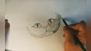 Чеширский кот карандашом поэтапно