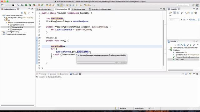 Producer Consumer Pattern Using a BlockingQueue in Java смотреть онлайн