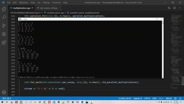 TBB #24: C++ Matrix Multiplication (Parallel Algorithm) смотреть онлайн