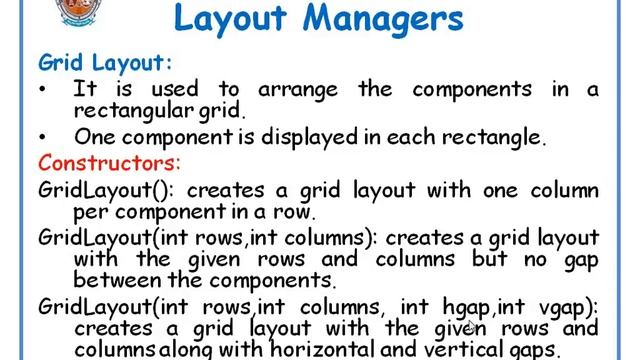 Layout Managers in AWT смотреть онлайн