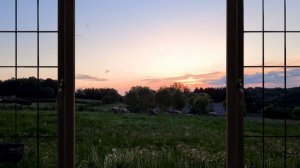 4K Countryside Evening Ambience Window view with Nature Sounds -  Relaxing, Calming, Sunset