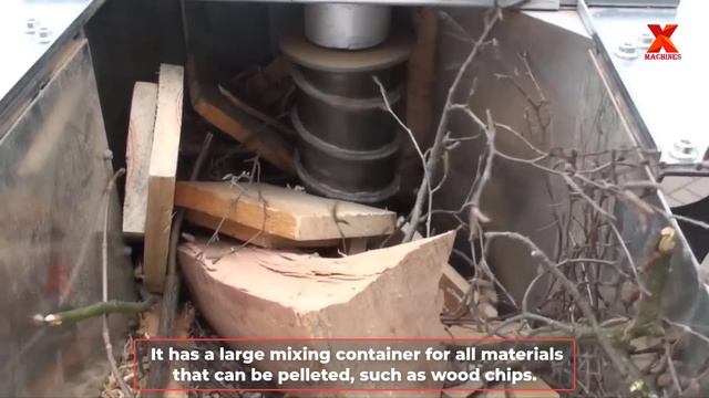 The Production Process Of Wood Pellets For Winter Heating. Wood Chip Boiler. Pellets Made From Gras