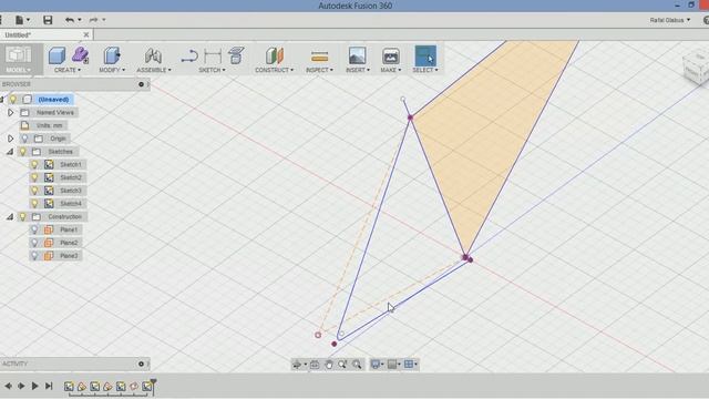 Bike frame sketch - Fusion 360 - Part 1 смотреть онлайн