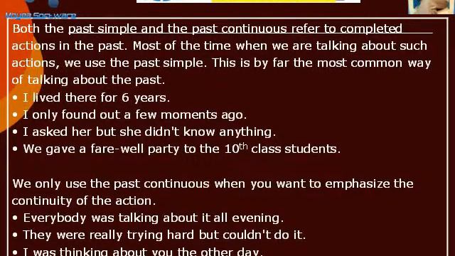 WHETHER TO USE SIMPLE PAST OR PAST CONTINUOUS TENSE. смотреть онлайн