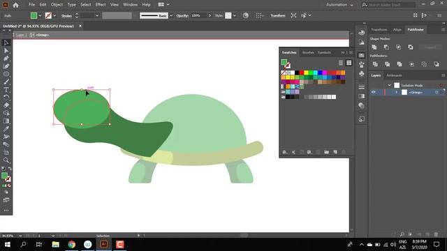 Flat turtle tutorial in adobe illustrator смотреть онлайн