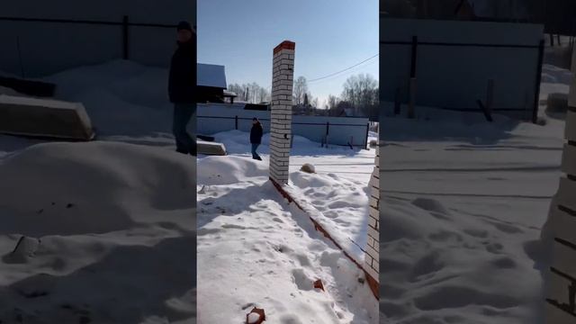 Панорамные окна . Зимняя стройка . Дом для многодетной семьи