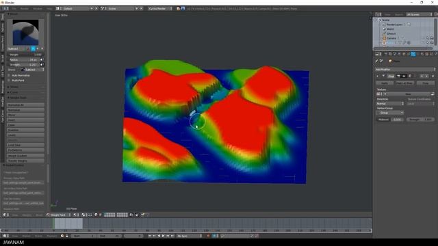 Blender Landscape Tutorial : Weight Painting смотреть онлайн