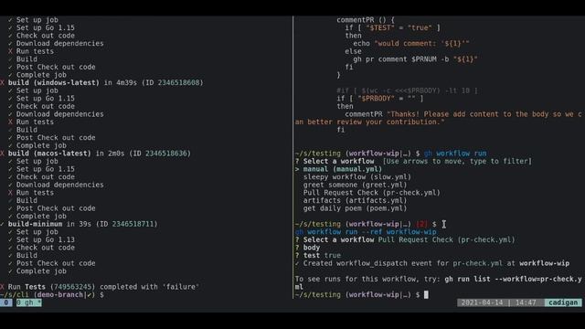 gh + actions demo смотреть онлайн