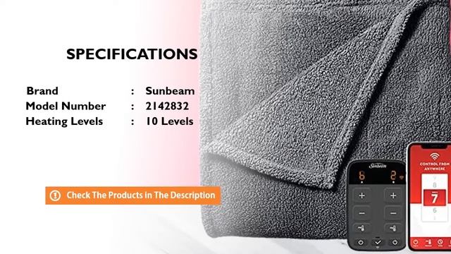 Sunbeam LoftTec Wi-Fi Connected Heated Blanket - Best Electric Blanket with Dual Control смотреть онлайн