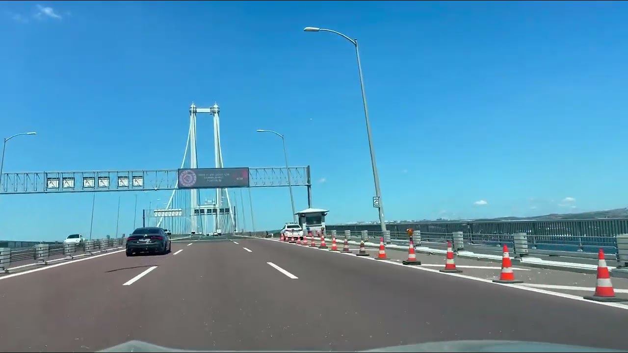 На авто по Турции. Мост Османгази. Красивый вантовый мост перед Стамбулом. смотреть онлайн