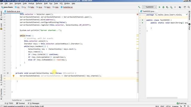 простой non-blocking Chat. Nio. Selector. Buffer. Java смотреть онлайн