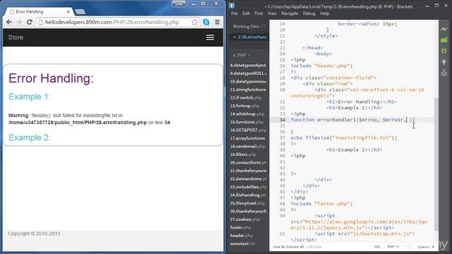 33. Error Handling Part 1 - PHP смотреть онлайн