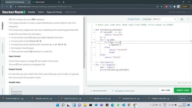 30 DAYS OF CODE( DAY 16 ) # Validating UID смотреть онлайн