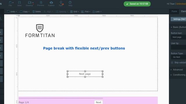 Page break with flexible next prev buttons смотреть онлайн
