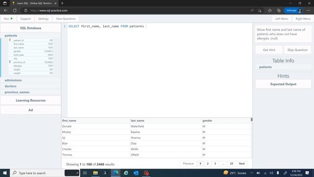 SQL Easy Questions: Part 1 (WHERE, LIKE, BETWEEN, NULL Clauses) смотреть онлайн