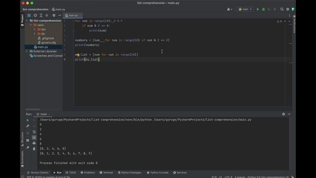 Python List comprehension смотреть онлайн