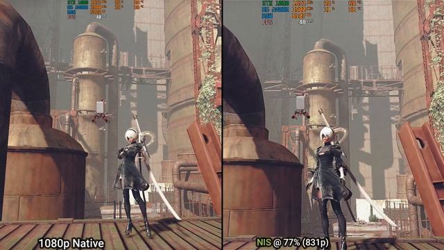 Nvidia Image Scaling (NIS) @77% vs 1080p Native | NieR Automata | GTX 1060 | Ryzen 5 2400G смотреть онлайн