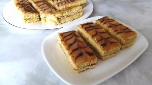 Школьное Пирожное по ГОСТу. Пирожное полоска с помадой.