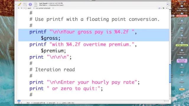 Perl printf (formatting output) смотреть онлайн