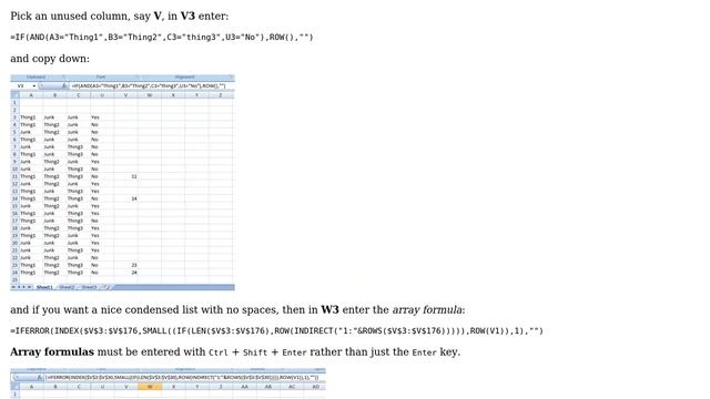 Excel formula to show multiple cell address or row locations? смотреть онлайн