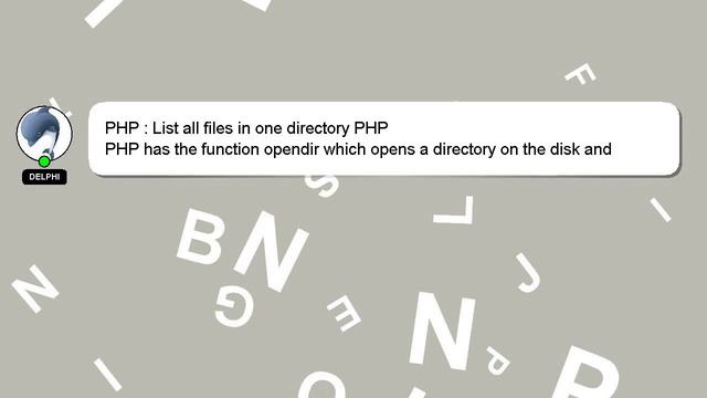 PHP : List all files in one directory PHP смотреть онлайн