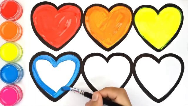 Как нарисовать и раскрасить Сердечко с блестками для детей смотреть онлайн