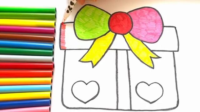 КАК НАРИСОВАТЬ И РАСКРАСИТЬ ПОДАРОЧНУЮ КОРОБКУ | ПРОСТОЙ РИСУНОК ПОЭТАПНО смотреть онлайн