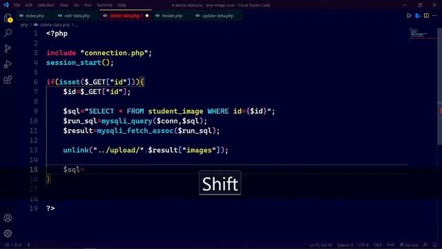 How to delete image from database using php and mysqli || PART -5 смотреть онлайн