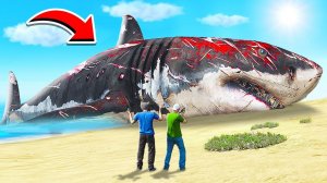 УДАЛИЛИ ВСЮ ВОДУ И НАШЛИ ОГРОМНОГО МЕГАЛОДОНА! САМАЯ БОЛЬШАЯ И КОШМАРНАЯ АКУЛА  ГТА 5 МОДЫ МУРКА