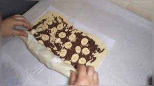 Нереально вкусный рулет из слоенного теста с бананом и шоколадом!? and ? stuffed puff pastry roll!