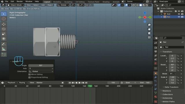 Закручиваем гайки / Анимация вращения в Blender 3D смотреть онлайн