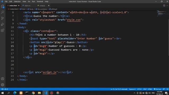 Number Guessing Game Using Javascript In Tamil | Javascript Project In Tamil | смотреть онлайн