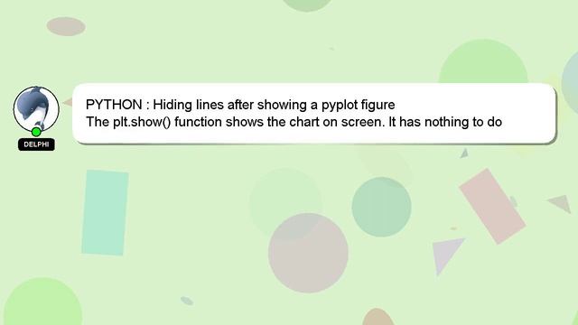 PYTHON : Hiding lines after showing a pyplot figure смотреть онлайн