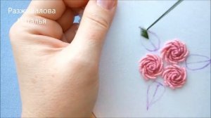 МК. Объемная вышивка. Вышивка листика. Шов «рыбья кость». Volume embroidery. Embroidery of a leaf.